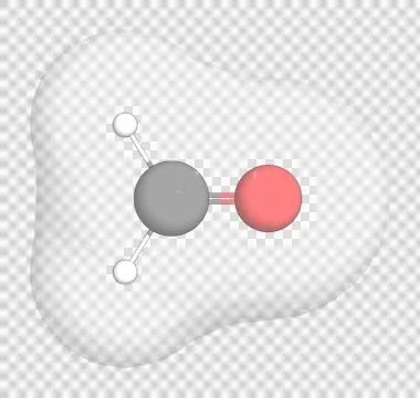 3D rendering of Formaldehyde over a transparent background. Ilustração Stock