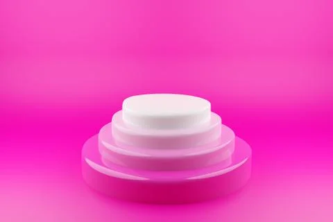 3D rendering four-tier wedding cake. ?lose-up of the pink isosceles pyramid,  Illustrazione stock