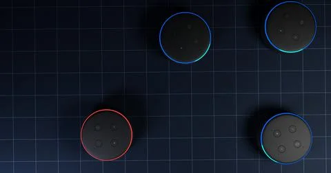 3d rendering of four voice recognition system. Stock Illustration