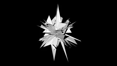 3d rendering fractal object in dark space, abstract modern backdrop, computer Illustrazione stock