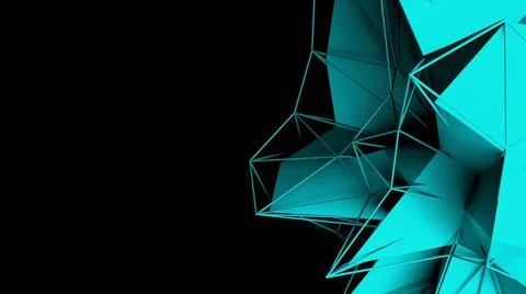 3d rendering fractal object with mesh grid, abstract modern background, co... Stock Photos