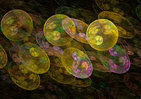 3d rendering fractal pattern round balls Stock Illustration