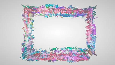 3d rendering. frame from multi-colored paints on a white background. a design Stock Illustration