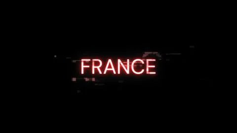 3D rendering France text with screen effects of technological glitches Stock Illustration