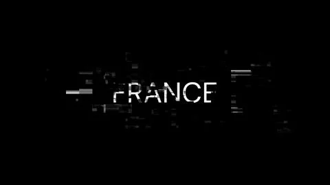 3D rendering France text with screen effects of technological glitches 스톡 일러스트