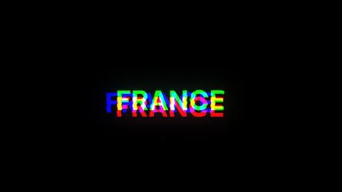 3D rendering France text with screen effects of technological glitches 스톡 일러스트