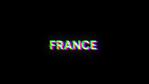 3D rendering France text with screen effects of technological glitches 스톡 일러스트