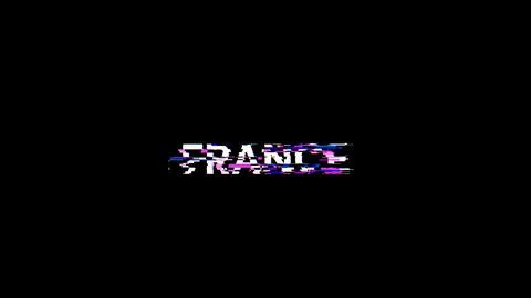 3D rendering France text with screen effects of technological glitches Stock Illustration