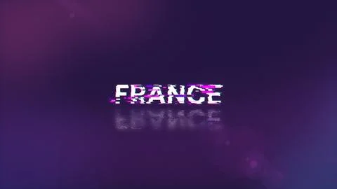 3D rendering France text with screen effects of technological glitches 스톡 일러스트