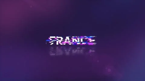 3D rendering France text with screen effects of technological glitches 스톡 일러스트