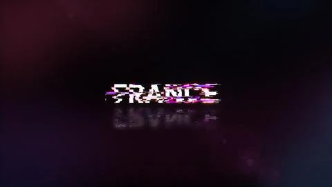 3D rendering France text with screen effects of technological glitches 스톡 일러스트