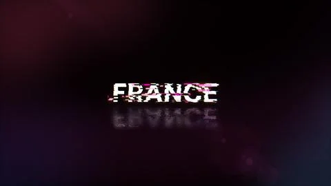 3D rendering France text with screen effects of technological glitches 스톡 일러스트