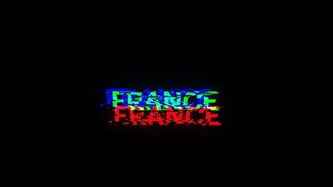 3D rendering France text with screen effects of technological glitches 스톡 일러스트