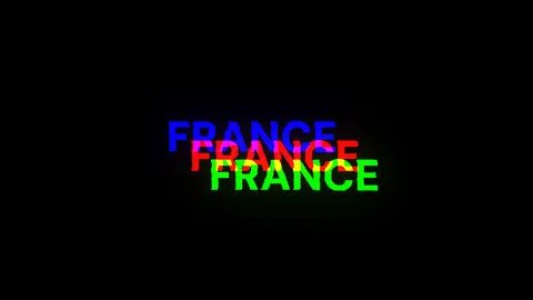 3D rendering France text with screen effects of technological glitches 스톡 일러스트