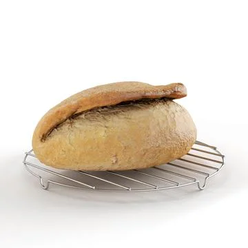 3D rendering of a freshly baked loaf of bread isolated on a white background Foto stock