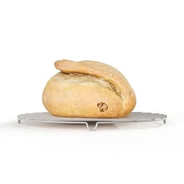 3D rendering of a freshly baked loaf of bread isolated on a white background Foto stock