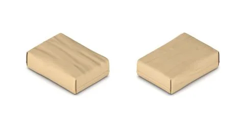 3d rendering of a full closed paper cement bag in double-sided isometric view Stock Illustration