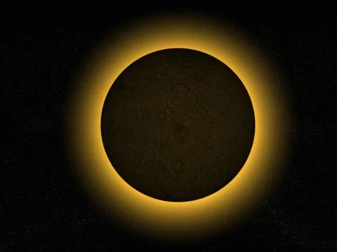 3D rendering of a full moon eclipse Ilustração Stock