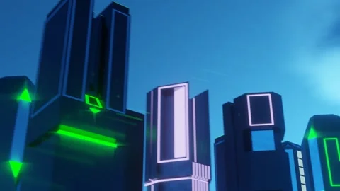3D rendering, future city adorned with skyscrapers. Step into the future Stock Footage 273629225