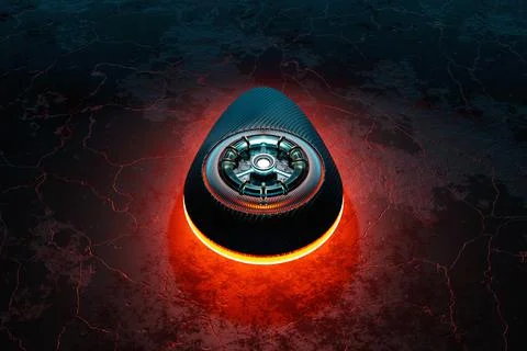 3D rendering future engine rocket turbine technology under blue and purple li Stock Illustration