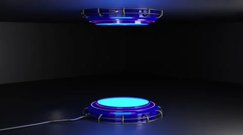 3d rendering of future round plinths or pallets Stock Illustration