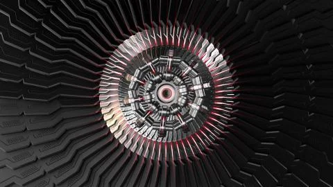 3D rendering of Future technology, security concept background. Stock Illustration