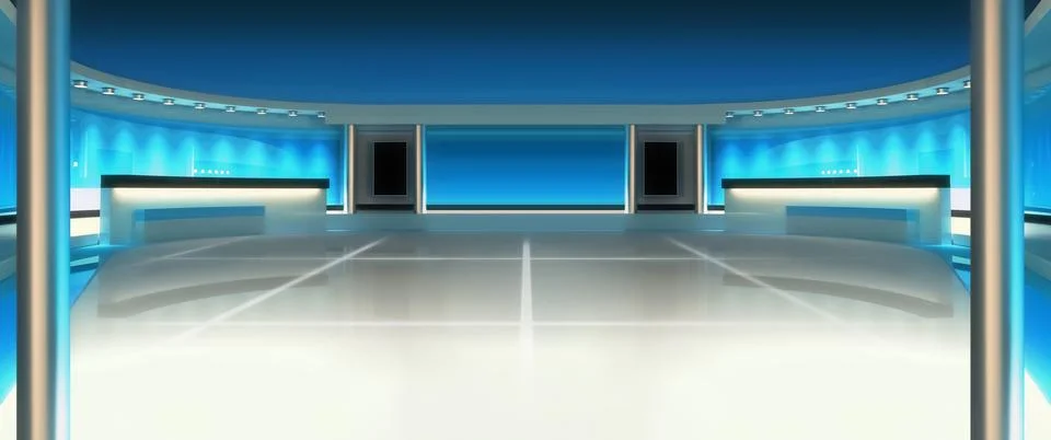 3D Rendering of Futuristic Abstract Interior Stock Illustration