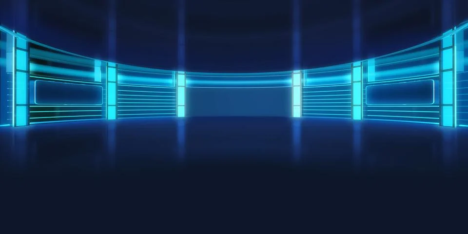 3D Rendering of Futuristic Abstract Interior Illustration