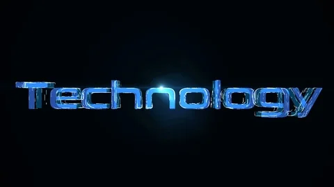 3D rendering futuristic animation background with the word technology Stock Footage 93542741