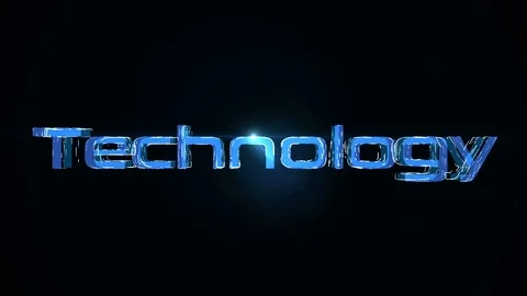 3D rendering futuristic animation background with the word technology Stock Footage 93542750