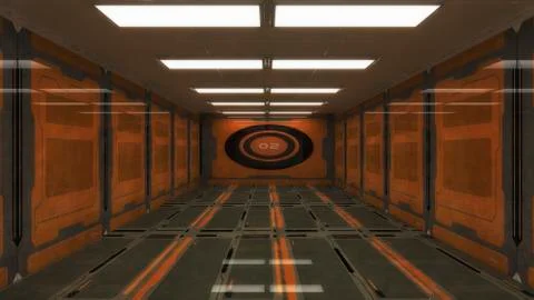 3d rendering. Futuristic background architecture corridor. Stock Illustration