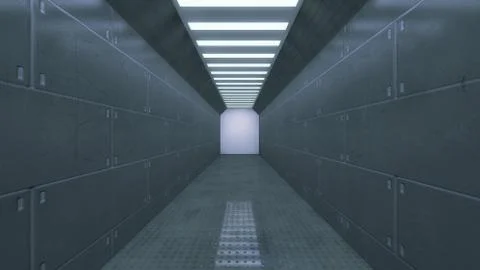 3d rendering. Futuristic background architecture corridor. 스톡 일러스트