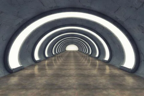 3d rendering. Futuristic background architecture corridor. Stock Illustration