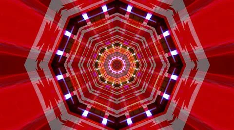 A 3D rendering of a futuristic background with geometric shapes and glowing n Stock Illustration
