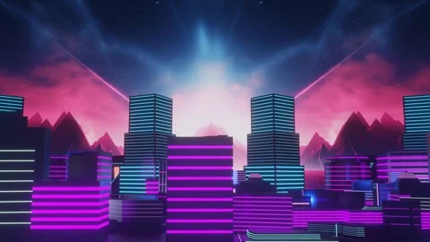 3D rendering of a futuristic city featuring towering skyscrapers endless loop Vidéo 273629369