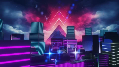 3D rendering of a futuristic city featuring towering skyscrapers Vidéo 273629722