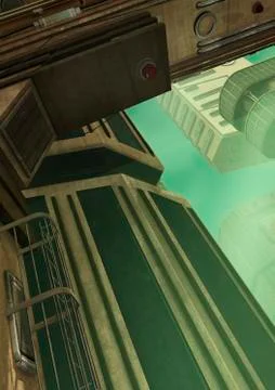 3D Rendering Futuristic City Illustrazione stock