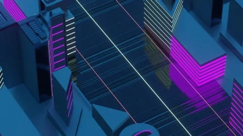 3D rendering of a futuristic city vj endless loop dynamic atmosphere Vidéo 273629676
