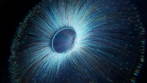 3D rendering futuristic digital eye with glowing light and moving particles Stock Footage 278274144