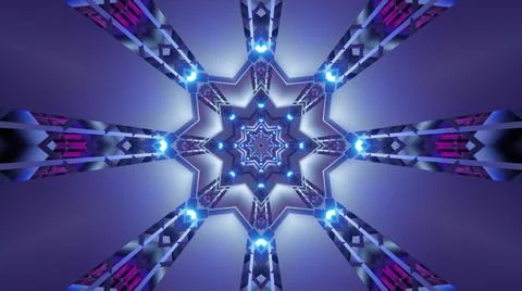 3D rendering of a futuristic fractal pattern background Stock Illustration