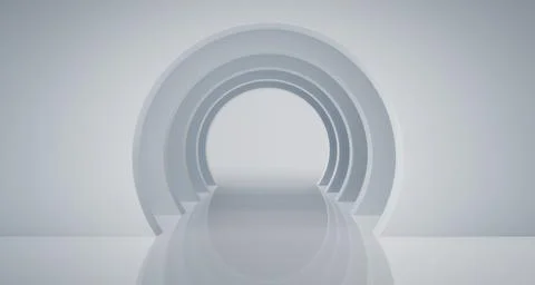 3D Rendering Futuristic Indoor Background Stock Illustration