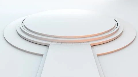 3d rendering of futuristic interior with empty stage, computer generated Stock Illustration