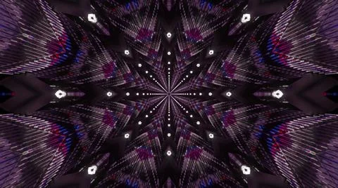 A 3D rendering of futuristic kaleidoscope patterns in black and white vibrant Stock Illustration