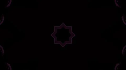 A 3D rendering of futuristic kaleidoscope patterns in black and purple vibran Stock Illustration