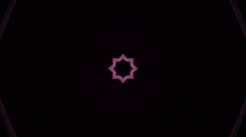 A 3D rendering of futuristic kaleidoscope patterns in black and purple vibran Stock Illustration