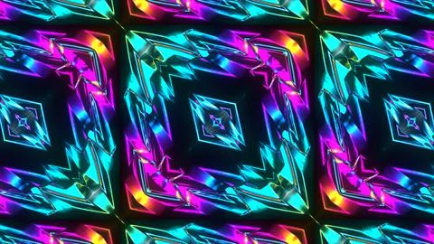 3D Rendering Futuristic kaleidoscope patterns Psychedelic Abstract Background 스톡 일러스트