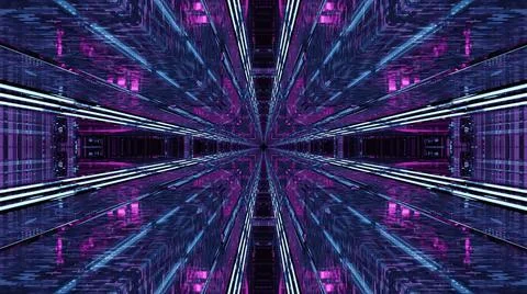 3D rendering of futuristic kaleidoscopic patterns background Stock Illustration