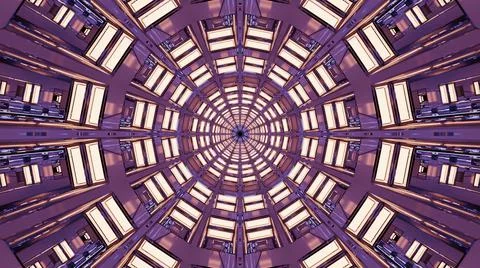 3D rendering of futuristic kaleidoscopic patterns background Stock Illustration
