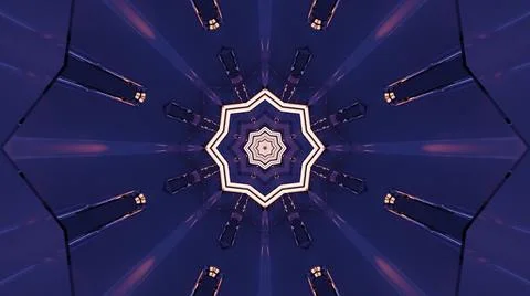 3D rendering of futuristic kaleidoscopic patterns background Stock Illustration