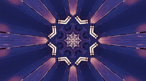 3D rendering of futuristic kaleidoscopic patterns background Stock Illustration